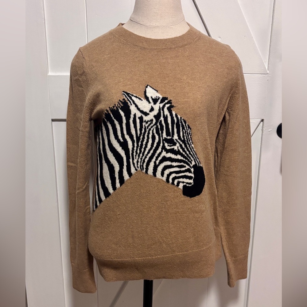 Banana Republic Italian Merino Wool Blend Zebra Sweater - Size Small